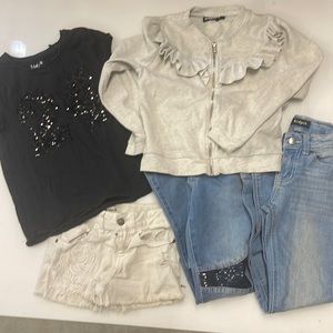 Kidpik Girls Size 7 Lot Jeans Shirts Shorts 5 pieces